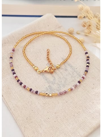 atelier MIU Vergulde ketting met kristallen - (L)45 cm