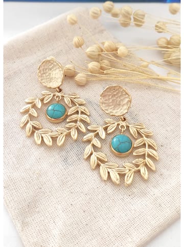 atelier MIU Vergulde oorstekers met edelstenen