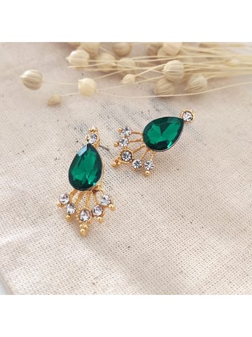 atelier MIU Vergulde oorstekers met edelstenen