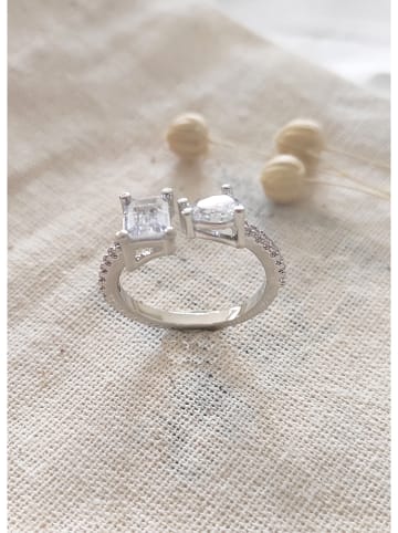 atelier MIU Witvergulde ring met edelstenen
