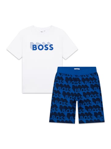 Hugo Boss Kids 2-delige outfit blauw/wit