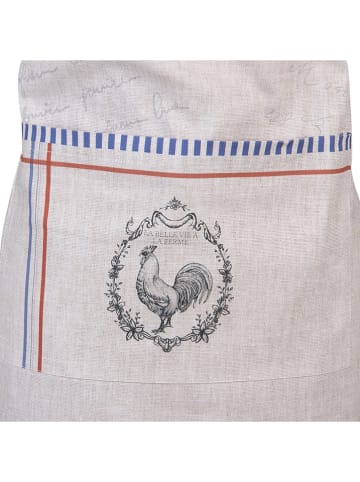 Clayre & Eef Kochschürze in Creme/ Blau - (L)70 x (B)85 cm