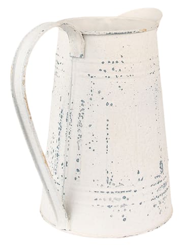 Clayre & Eef Dekoracyjny dzbanek w kolorze białym - 14 x 22 cm
