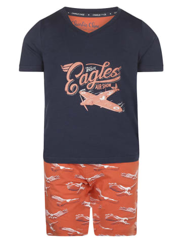 Charlie Choe Pyjama "Wild flight" in Dunkelblau/ Orange