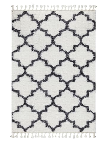 Mioli Hoogpolig tapijt "1573C" wit/zwart