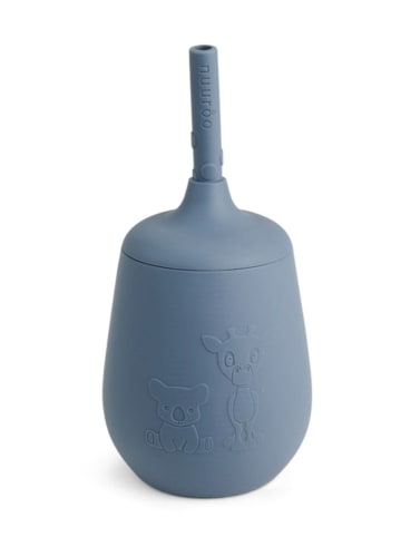 nuuroo Becher in Blau mit Strohhalm und Deckel - 230 ml