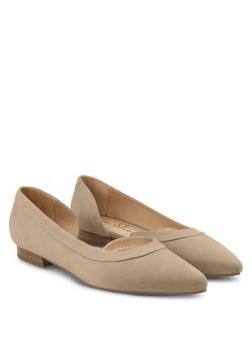 LaShoe Leder-Ballerinas in Beige