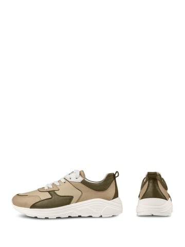 LaShoe Leren sneakers "Chunky" kaki