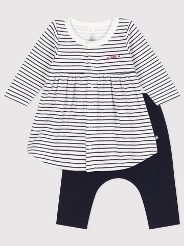 PETIT BATEAU 2-delige outfit donkerblauw/wit