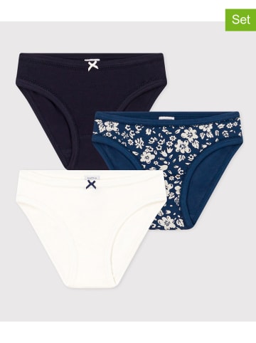 PETIT BATEAU 3-delige set: slips zwart/wit/donkerblauw