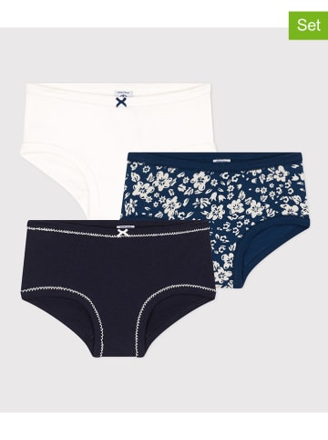 PETIT BATEAU 3-delige set: hipsters zwart/donkerblauw/wit