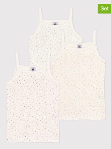 PETIT BATEAU 3-delige set: onderhemden crème
