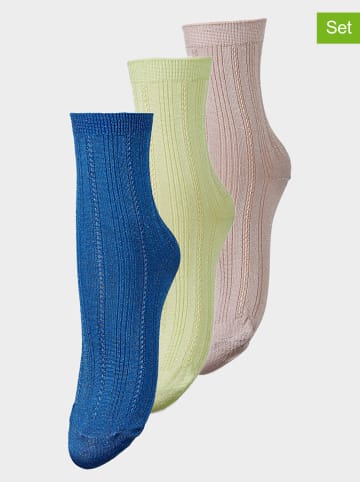 Becksöndergaard 3-delige set: sokken "Glitter Drake" roze/blauw/groen