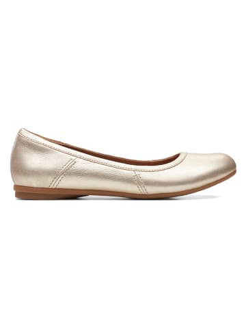 Clarks Leren ballerina's goudkleurig