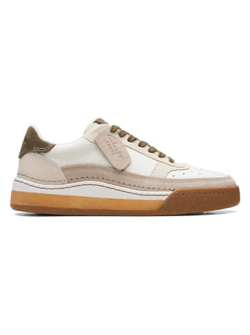 Clarks Leder-Sneakers in Beige
