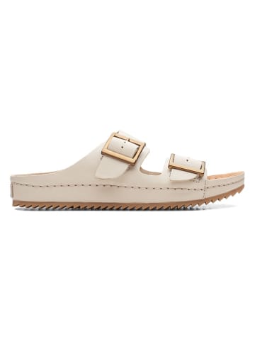 Clarks Skórzane klapki w kolorze beżowym