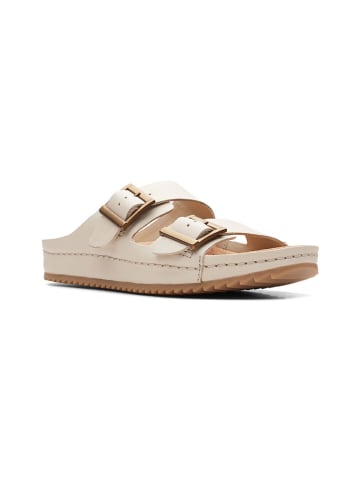 Clarks Leren slippers beige