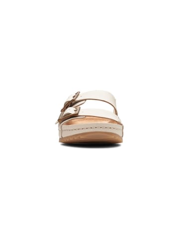 Clarks Leder-Pantoletten in Beige