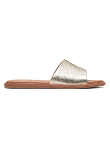Clarks Leren slippers goudkleurig