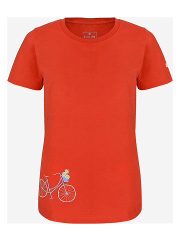 elkline Koszulka "Flower bike" w kolorze czerwonym