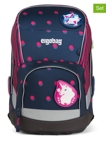 Ergobag 5-delige schooltasset "Schubi Dubaer" donkerblauw