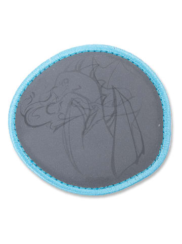 Ergobag Reflektor-Klettie "Drachen" in Grau/ Hellblau