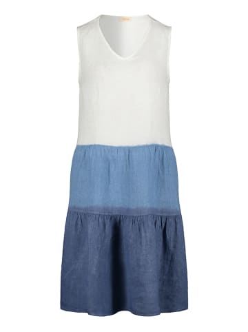 CARTOON Leinen-Kleid in Weiß/ Blau
