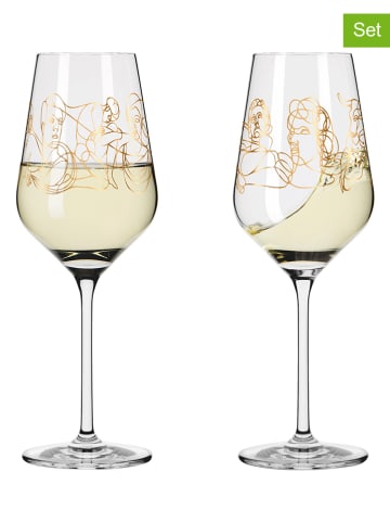 RITZENHOFF 2-delige set: wittewijnglazen "Legendarisch goud" - 380 ml
