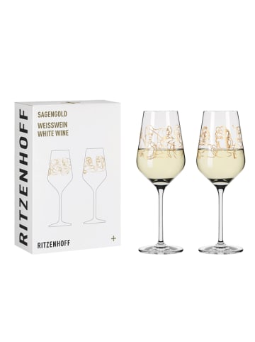 RITZENHOFF 2er-Set: Weißweingläser "Sagengold" - 380 ml