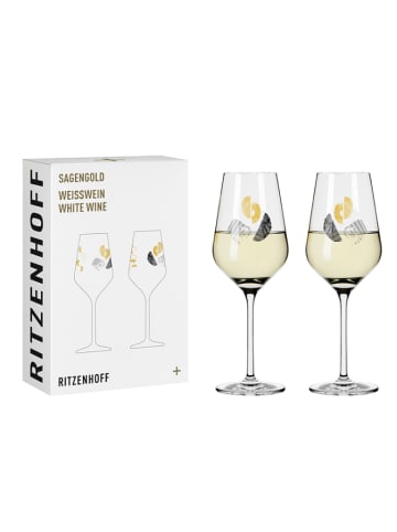 RITZENHOFF 2-delige set: wittewijnglazen "Sagengold" - 380 ml