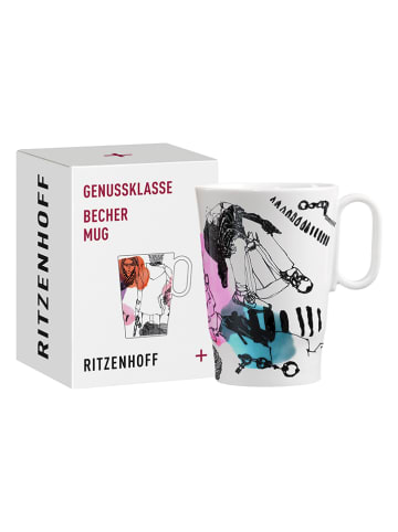 RITZENHOFF Kubek w kolorze białym ze wzorem do kawy - 335 ml