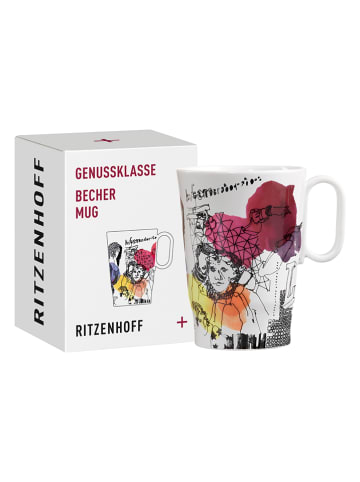 RITZENHOFF Kaffeetasse "Genussklasse - L. Kühnertová" in Weiß/ Bunt - 335 ml