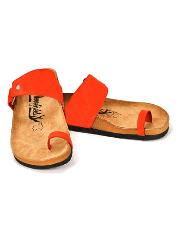 Moosefield Leder-Zehentrenner in Rot