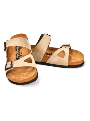 Moosefield Leren slippers beige