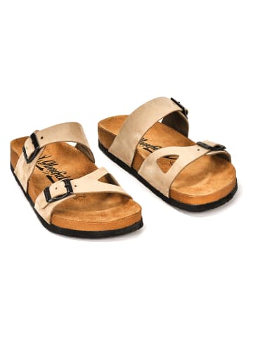 Moosefield Leder-Pantoletten in Beige
