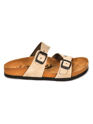 Moosefield Leder-Pantoletten in Beige