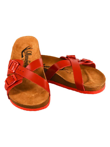 Moosefield Leren slippers rood