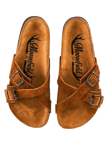 Moosefield Leren slippers bruin