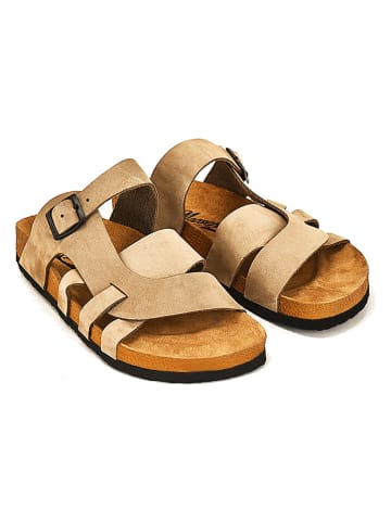 Moosefield Leder-Pantoletten in Beige