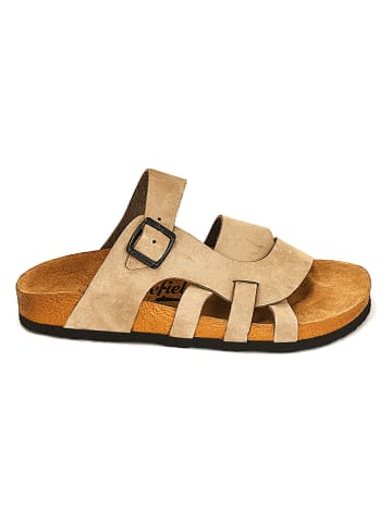 Moosefield Leder-Pantoletten in Beige