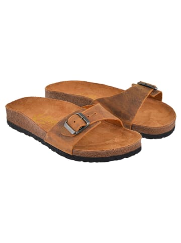 Moosefield Leren slippers lichtbruin