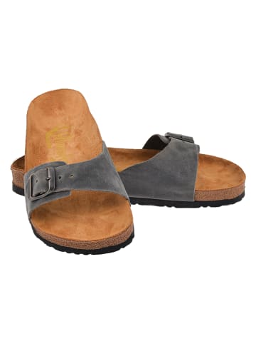 Moosefield Leren slippers grijs