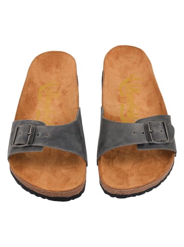 Moosefield Leren slippers grijs