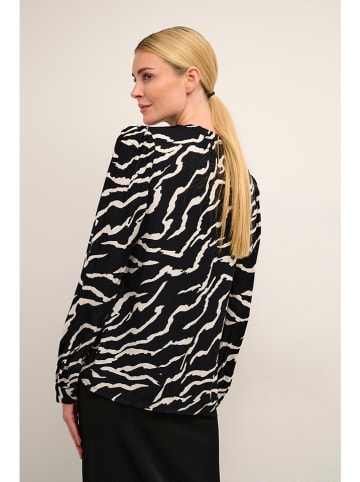 Kaffe Blouse "Somia" zwart/crème