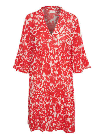 Kaffe Jurk "Ellen" crème/rood
