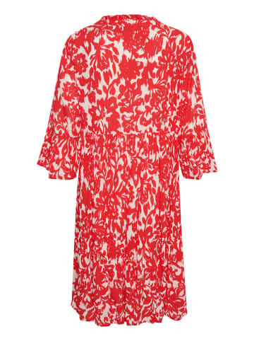 Kaffe Kleid "Ellen" in Creme/ Rot