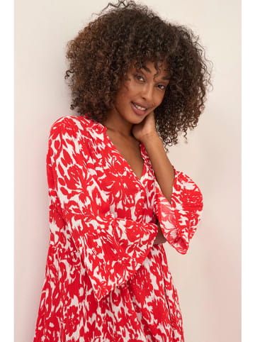 Kaffe Kleid "Ellen" in Creme/ Rot