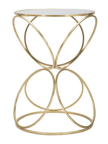 Mauro Ferretti Beistelltisch in Weiß/ Gold - (H)61 x Ø 42 cm