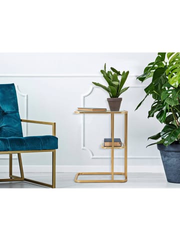 Mauro Ferretti Beistelltisch in Weiß/ Gold - (B)46 x (H)60 x (T)30 cm