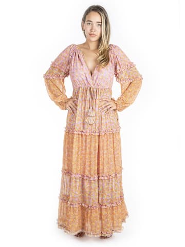 Isla Bonita by SIGRIS Sukienka w kolorze brzoskwiniowym ze wzorem